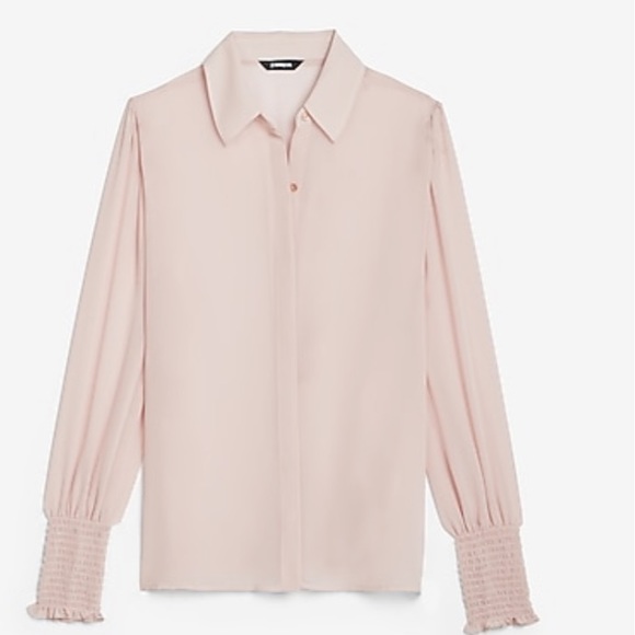 New express smocked cuff blouse - Picture 2 of 3